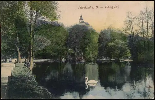 Friedland im Isergebirge Frýdlant v Čechách Schloßteich - colorierte Ak 1912