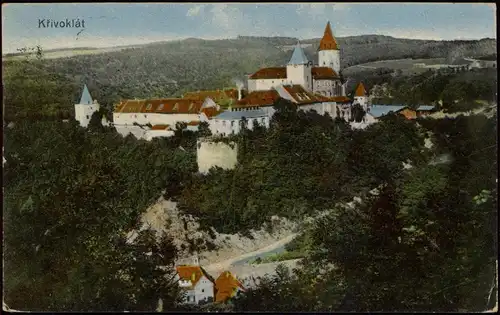 Postcard Pürglitz Křivoklát Partie an der Burg 1924