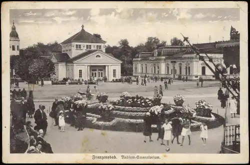 Franzensbad Františkovy Lázně Radium-Sanatorium. - Anlagen belebt 1928