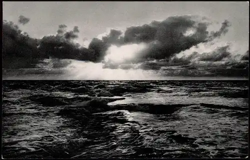 Ansichtskarte Borkum Abendstimmung am Meer 1956