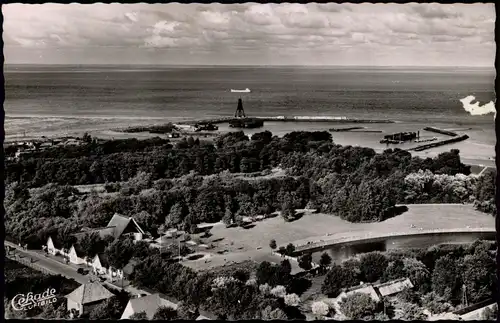Ansichtskarte Cuxhaven Luftbild Fliegeraufnahme 1955