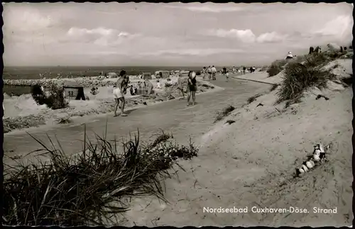 Ansichtskarte Döse-Cuxhaven Strand, Strandleben Ballspiel 1960