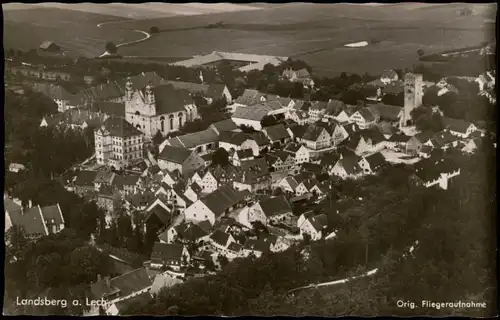 Ansichtskarte Landsberg am Lech Luftbild Fliegeraufnahme 1940