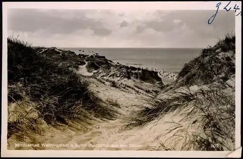 Wenningstedt-Braderup (Sylt) Sylt - Durchblick aus den Dünen 1937