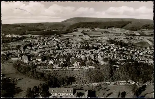 Ansichtskarte Blomberg Luftbild, Fliegeraufnahme 1959  gel. Bahnpoststempel
