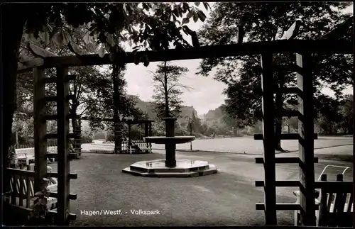 Ansichtskarte Hagen (Westfalen) Volkspark, Brunnen 1940