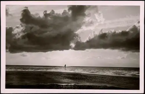 Ansichtskarte Büsum Abendstimmung am Strand 1956
