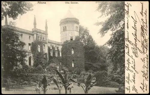 Ansichtskarte Altona-Hamburg Donners-Park, Villa 1904 Stempel Altona Ottensen