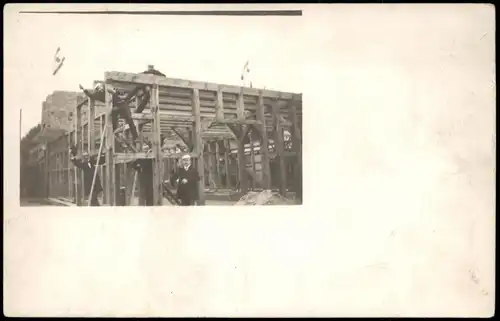 Foto  Studentika Bootshaus Allemania im Bau 1927 Privatfoto