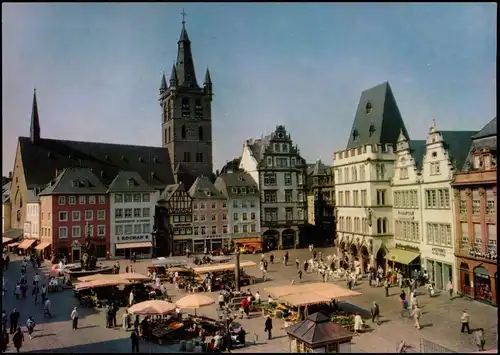 Ansichtskarte Trier Hauptmarkt, Markttreiben 1986