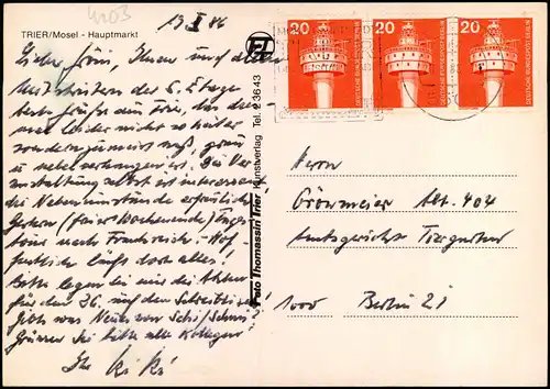 Ansichtskarte Trier Hauptmarkt, Markttreiben 1986