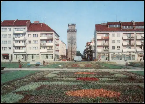 Postcard Neisse (Neiße) Nysa Straße Geschäfte 1971