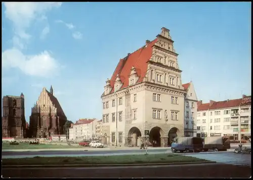 Postcard Neisse (Neiße) Nysa Rathaus, Straße 1971