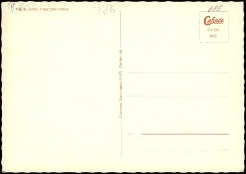 Ansichtskarte Celle Altes Hoeppner Haus, VW Käfer Auto 1966