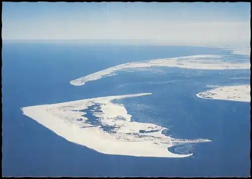 Ansichtskarte Insel Amrum Luftbild Fliegeraufnahme - Insel im Winter 1982
