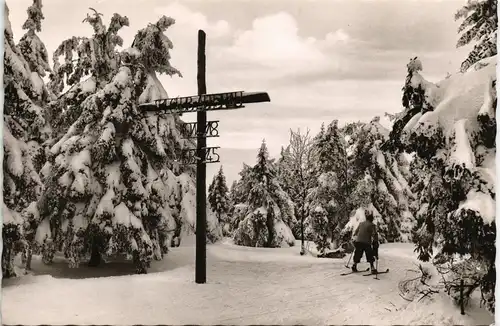 Altenau-Clausthal-Zellerfeld Winter aut dem Bruchberg Oberharz Skikreuz 1961