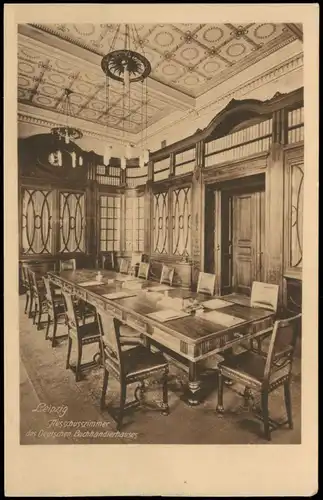 Ansichtskarte Leipzig Ausschusszimmer des Deutschen Buchhändlerhauses 1916