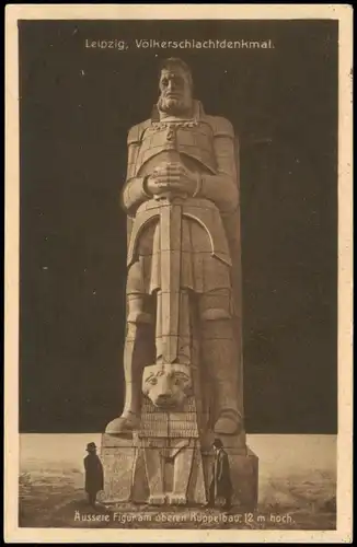 Leipzig Völkerschlachtdenkmal Äussere Figur am oberen Kuppelbau, 12 m hoch. 1915