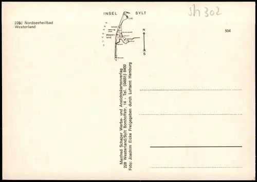 Westerland-Sylt Luftbild Strand Innenstadt vom Flugzeug aus 1980