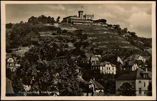 Ansichtskarte Niederlößnitz-Radebeul Berggaststätte Friedensburg 1948