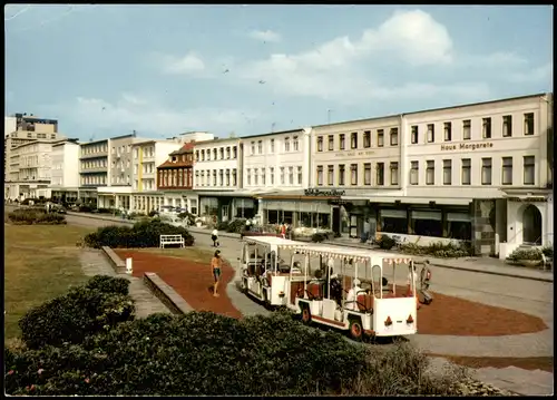 Ansichtskarte Norderney Kaiserstraße und Strandbus 1973