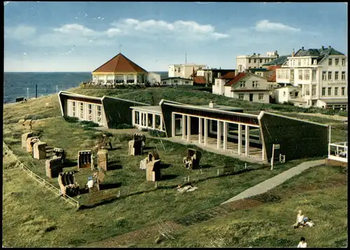 Ansichtskarte Norderney Marienhöhe und Kurliegehalle 1972