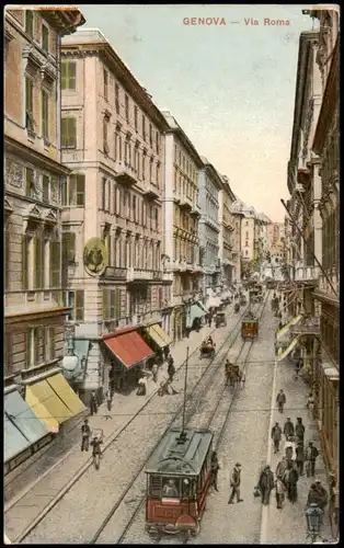 Cartoline Genua Genova (Zena) Straße, Via Roma 1919