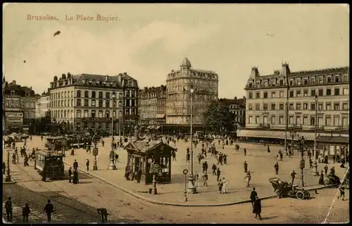 Sint-Joost-ten-Node-Brüssel  Bruxelles   Place Rogier Straßenbahn Kiosk 1911