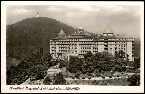 Postcard Karlsbad Karlovy Vary Grand Hotel "Pupp". Aussichtsturm 1932