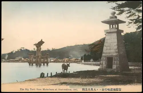 Japan Japan Nippon 日本 The Big Torii from Matsubara at Itsukushima, Aki. 1909