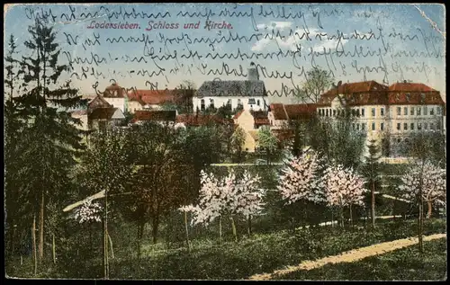 Ansichtskarte Lodersleben-Querfurt Schloß und Kirche 1917