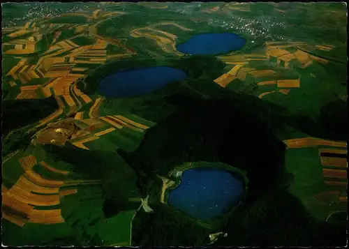 Schalkenmehren Luftbild, Die Vulkan-Maare im Naturpark Südeifel 1969