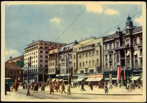 Postcard Zagreb Trg Republika 1958