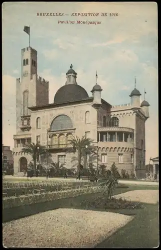 Postkaart Brüssel Bruxelles Pavillon Monégasque. EXPO 1910