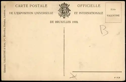 Postkaart Brüssel Bruxelles Pavillon d'Espagne. EXPO 1910