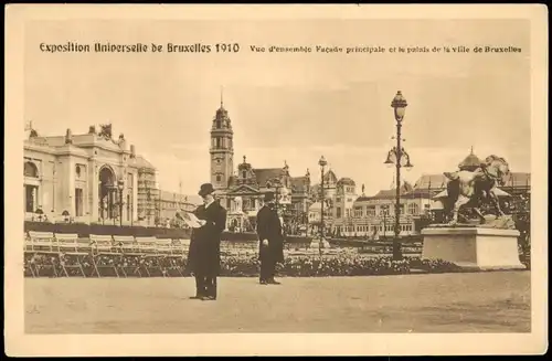 Brüssel Bruxelles  ensemble Facade principale  palais de la ville EXPO 1910