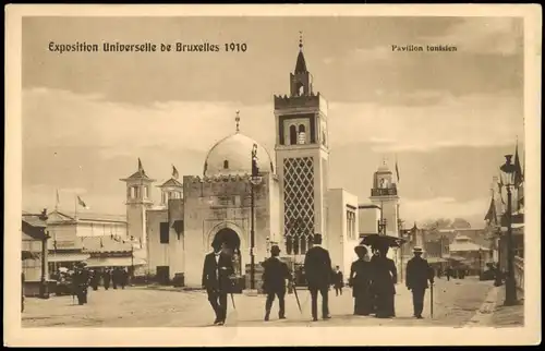 Postkaart Brüssel Bruxelles Pavillon tunisien EXPO Ausstellung 1910