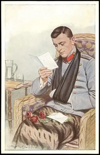 Verein Deutschtum Ausland. Unsere Kriegsleutnants Künstlerkarte Militär 1918