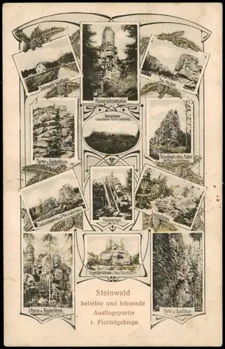 Fichtelgebirge Dachsfelsen, Räuberfelsen MB Künstlerkarte 1916