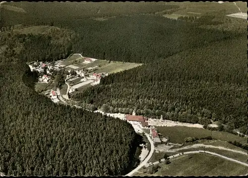 Fohlenplacken-Holzminden Ortsteil Fohlenplacken vom Flugzeug aus, Luftbild 1964