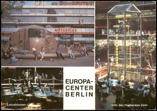 Charlottenburg-Berlin Europa-Center Mehrbildkarte 3 Foto-Ansichten 1993