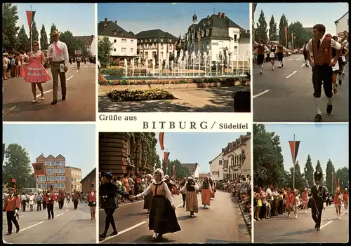 Bitburg Ortsansicht Internationales Grenzlandtreffen, Mehrbildkarte 1975