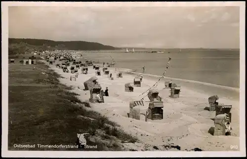 Ansichtskarte Timmendorfer Strand Strandleben, Strandkörbe - Seebrücke 1932