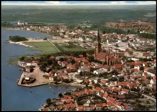 Ansichtskarte Schleswig (Sleswig/Slesvig) Luftbild Fluss Schlei 1970