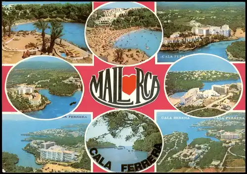 Postales Mallorca Mehrbildkarte CALA FERRERA CALA D'OR (MALLORCA) 1980