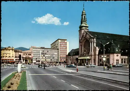 Postcard Luxemburg Hauptbahnhof Gare Centrale 1970