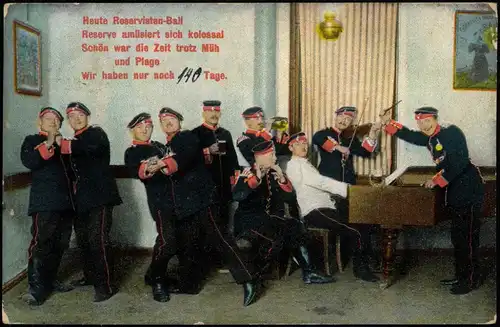Ansichtskarte  Künstlerkarte - Militär Militaria Reservistenball 1910