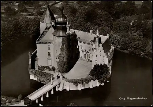 Ansichtskarte Borken (Westfalen) Schloß Gemen Luftbild 1961  Landpoststempel
