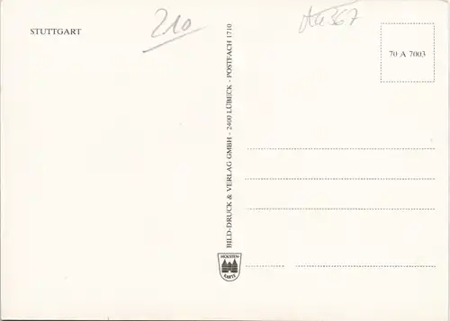 Ansichtskarte Stuttgart Blick über die Häuser, Baustellen 1970