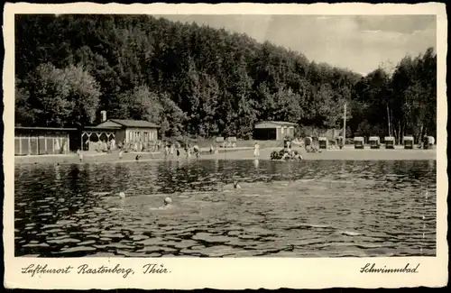 Ansichtskarte Rastenberg (Thüringen) Schwimmbad 1938